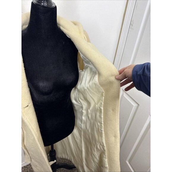 Vintage Pierre Desmarais Woman S Wool Coat Jacket Belted Hippie Parka Hooded - Picture 10 of 11